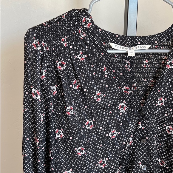 Veronica Beard Maree Puff Sleeve 100% Silk Blouse Top - Picture 5 of 6